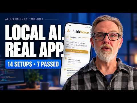 Jason’s video thumbnail: Local AI, real app. 14 setups, 7 passed.